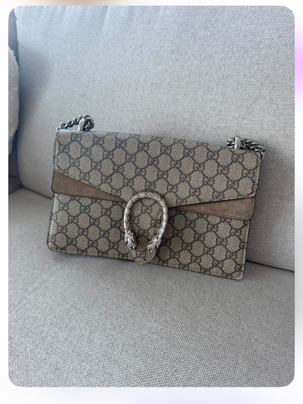 Gucci Beige/Brown GG Supreme Dionysus Shoulder Bag
